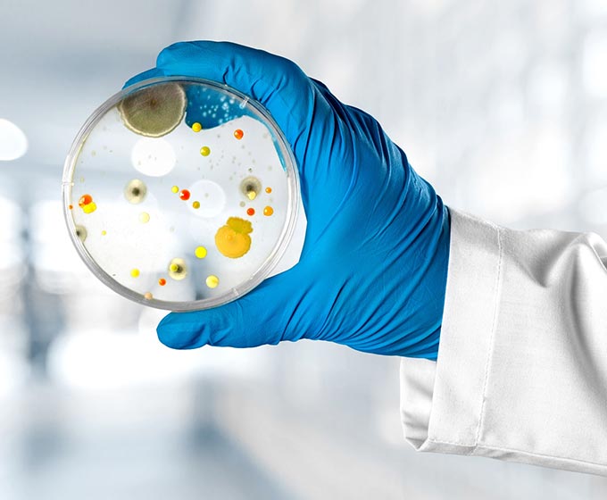 Labor Untersuchung Handschuhe Bakterien